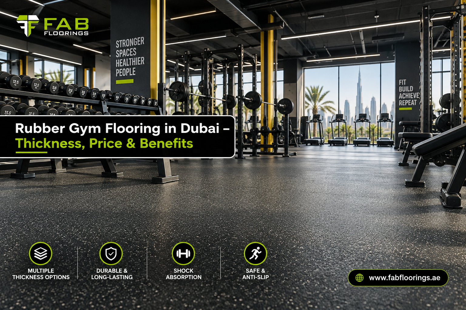 Rubber Gym Flooring in Dubai – Thickness, Price & Benefits