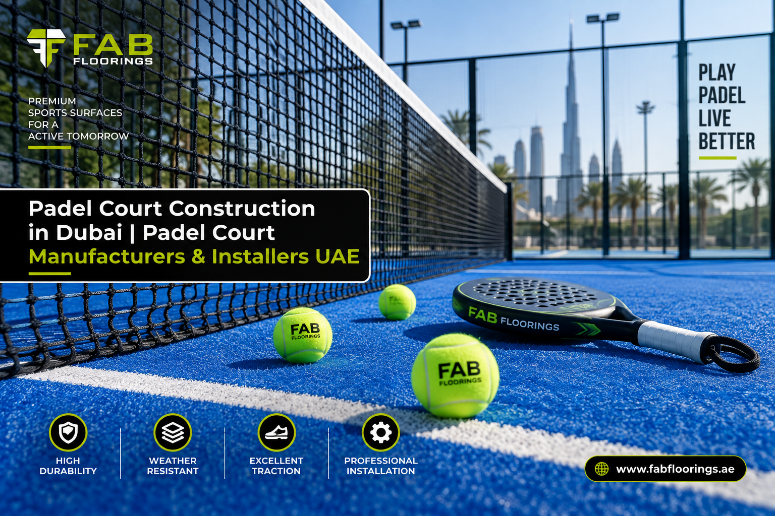 Padel Courts in Dubai, UAE – Complete Guide to Construction, Flooring & Installation