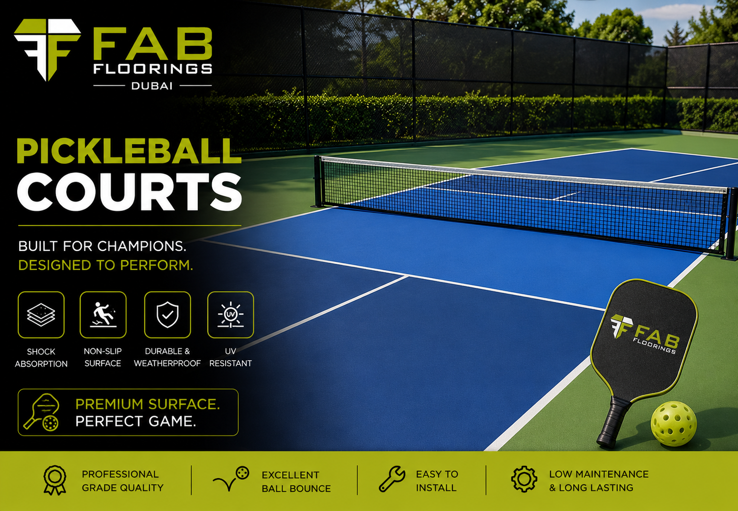 Premium Pickleball Court Construction & Flooring Solutions in Dubai, UAE