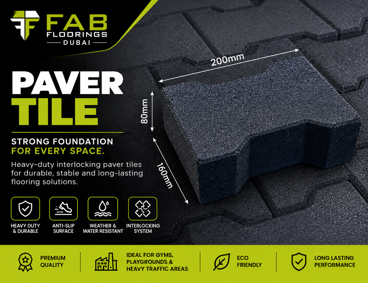 Premium Rubber Paver Tiles Supplier in Dubai, UAE