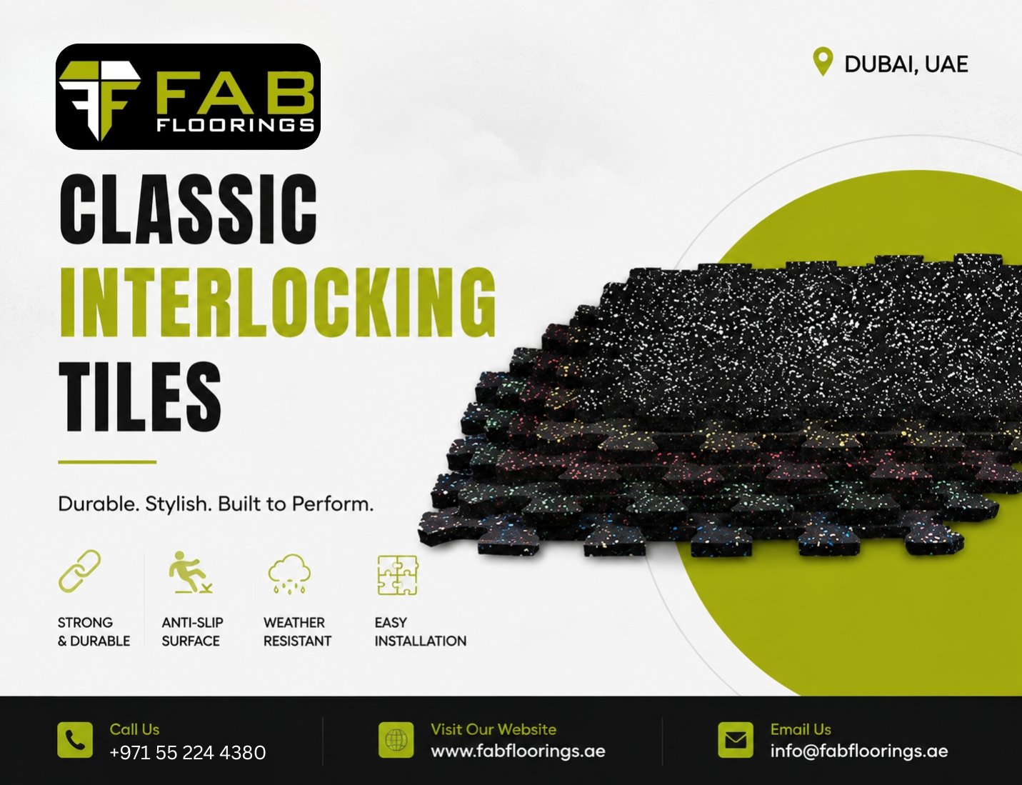 Laminated Interlocking Rubber Tiles